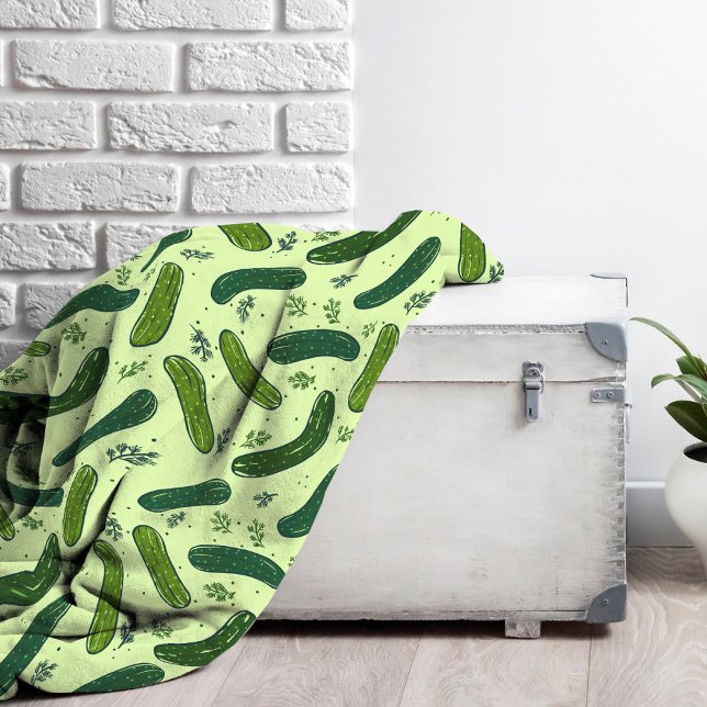 Hand plockade Dill Pickle Mönster Fleecefilt (Dill Pickle Fleece Blanket)