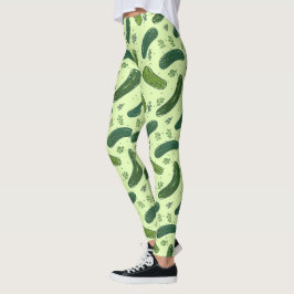 Hand plockade Dill Pickle Mönster Leggings