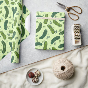 Hand plockade Dill Pickle Mönster Presentpapper