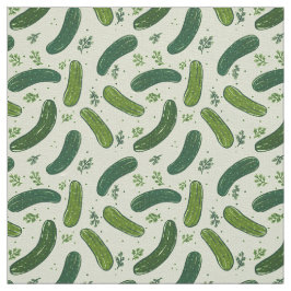 Hand plockade Dill Pickle Mönster Tyg