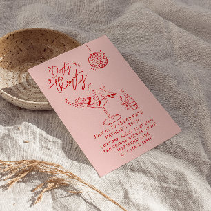 Hand plockade Dirty 30:e Roligtens Födelsedagsfest Inbjudningar