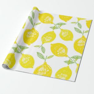 Hand plockade doodla tropiska frukter mönster back presentpapper