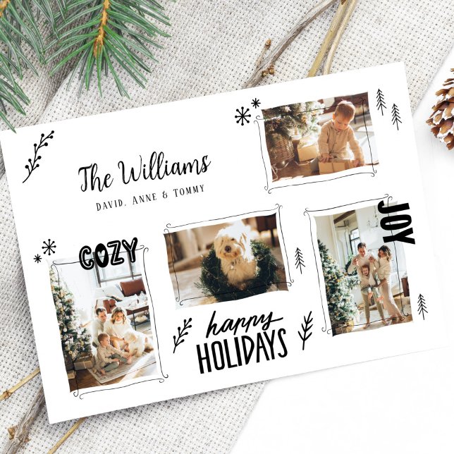 Hand plockade Doodle 4 Photo jul Julkort (Skapare uppladdad)