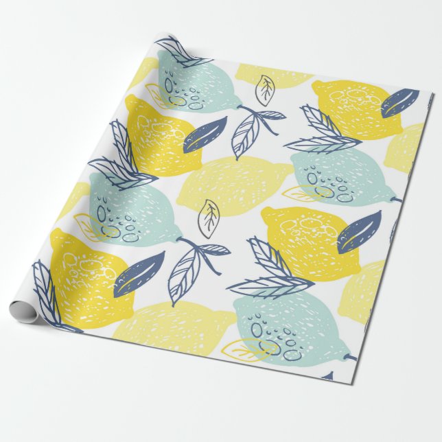 Hand plockade doodle citonade sömlös mönster presentpapper (Utrullad)