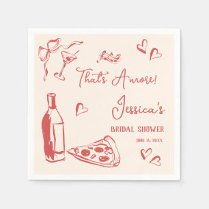 Hand plockade Doodle-Möhippa som är Amore pizza Pappersservett