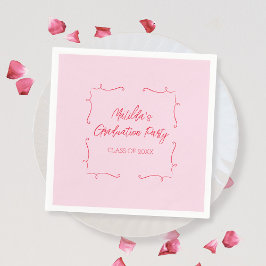 Hand plockade Doodle Rosa & Red Studentfest Pappersservett