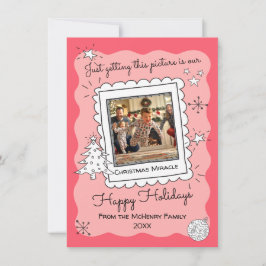 Hand plockade Doodle Sketch-jullkort för fotboll Inbjudningar