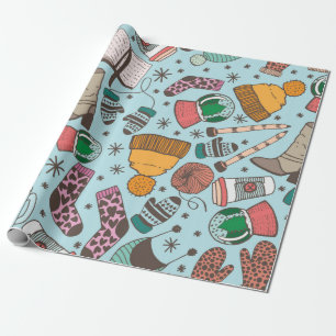 Hand plockade doodle-skiss sömlös mönster. Vinter Presentpapper