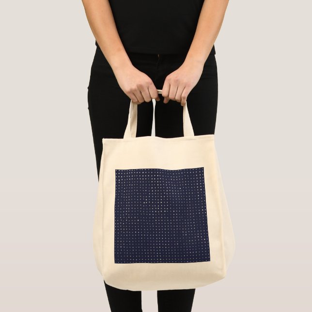 Hand plockade Dots på Violet Mörk blått Tygkasse (Framsida (produkt))