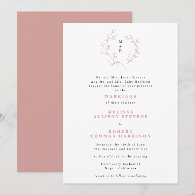 Hand plockade Dusty Ro, utandningsutandning av hud Inbjudningar (Fram/baksida)