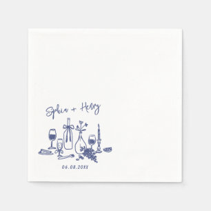 Hand plockade Elegant Modern Cocktail Bröllop Napk Pappersservett