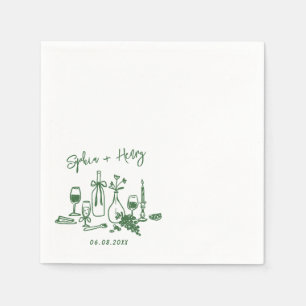 Hand plockade Elegant Modern Cocktail Bröllop Napk Pappersservett