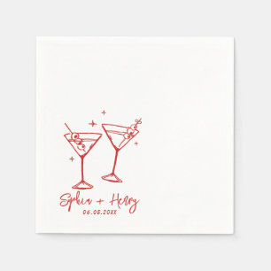 Hand plockade Elegant Modern Cocktail Bröllop Pappersservett