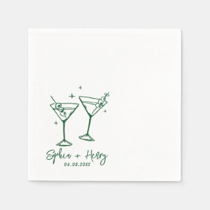 Hand plockade Elegant Modern Cocktail Bröllop Pappersservett