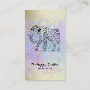 *~* Hand plockade Elephant Guld Glitter Buddha Ros Visitkort