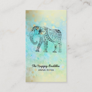*~* Hand plockade Elephant Guld Glitter Buddha Visitkort