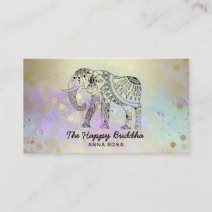 *~* Hand plockade Elephant Lunar Buddha Guld Visitkort