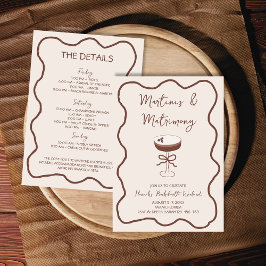 Hand plockade Espresso Martinis & Matrimony Whimsi Inbjudningar