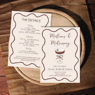 Hand plockade Espresso Martinis & Matrimony Whimsi Inbjudningar