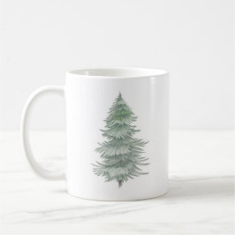 Hand plockade Evergreen Träd Kaffemugg