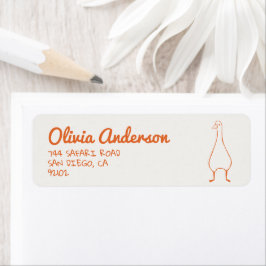 Hand plockade Fånig går ut på en neutral babyskugg Returadress Etikett