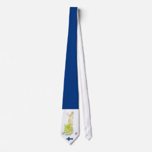 Hand plockade Färg Karta Finland Tie Slips