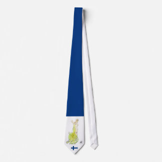 Hand plockade Färg Karta Finland Tie Slips