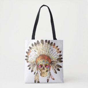 hand plockade Färg Native Indian Headdress Tygkasse