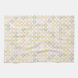 Hand plockade färgad pumpa mönster i höstkolo kökshandduk