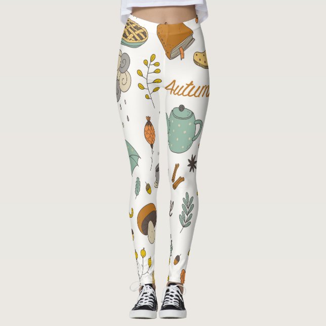 Hand plockade-färgen: Färgfull Vintage Leggings (Framsida)