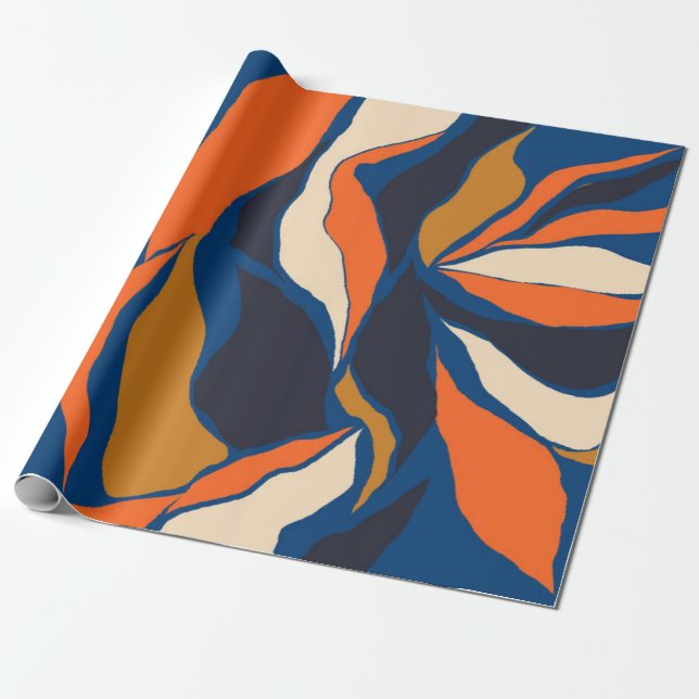 Hand plockade färglös abstrakt mönster. Kreativ ko Presentpapper (Utrullad)