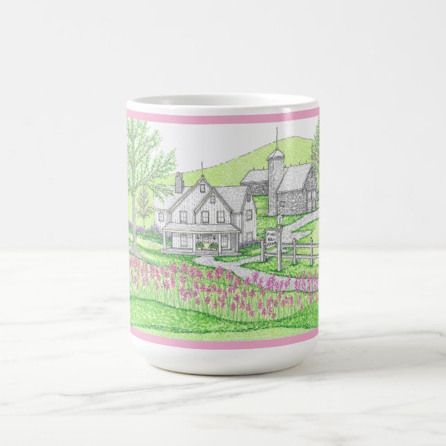 Hand plockade Farm Rosa 15 oz mugg (Center)