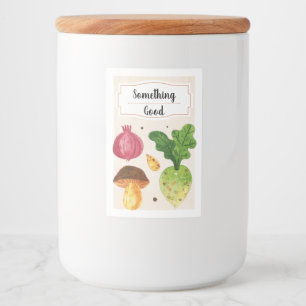 Hand plockade Färska grönsaker IV Livsmedelsmärke Mat Etikett