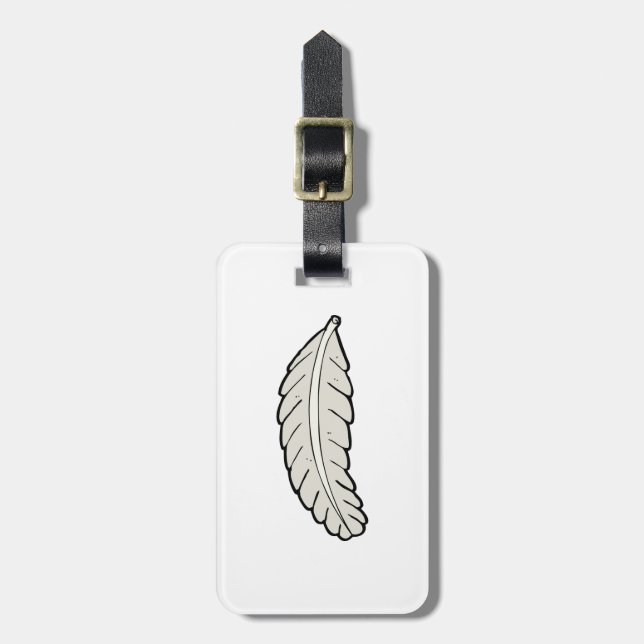 Hand plockade Feather-minimalistisk natur Bagagebricka (Vertikal Framsida)
