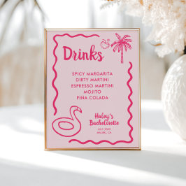 Hand plockade final Flamingle Bachelorette Drinks Poster