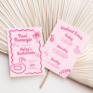 Hand plockade final Flamingle Bachelorette Inbjudningar