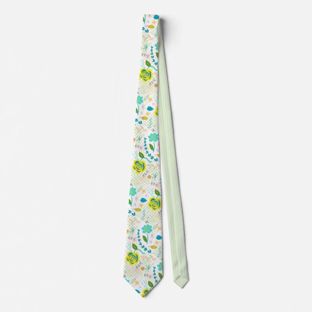 Hand plockade Flowers & Contrasting Back Necktie Slips (Framsida)