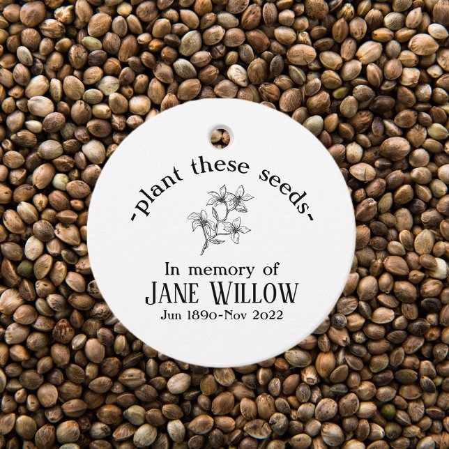 Hand plockade Flowers Memorial Plant Seeds Gåvor Etiketter (Skapare uppladdad)