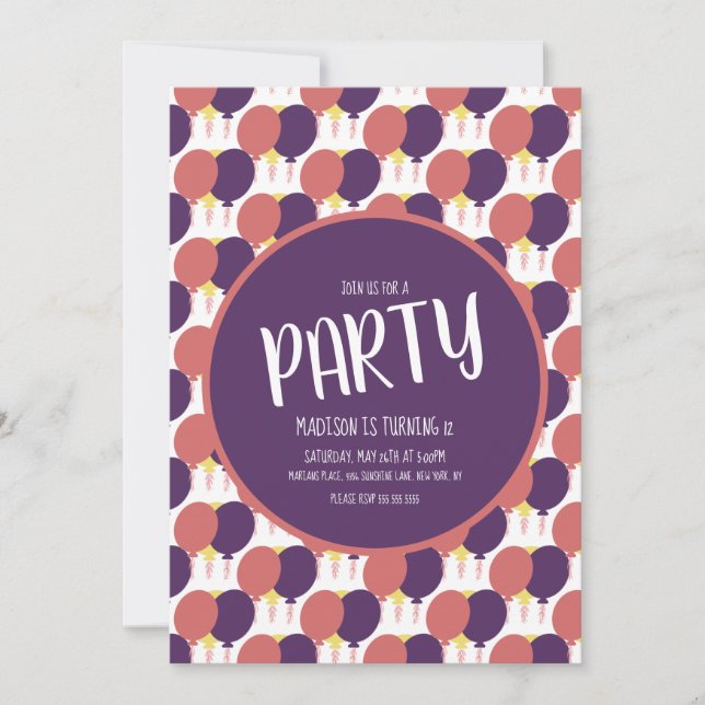 Hand plockade Flytande barlaston Mönster födelseda Inbjudningar (Framsida)