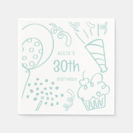 Hand plockade Födelsedagsfest, eventuell Grönt för Pappersservett