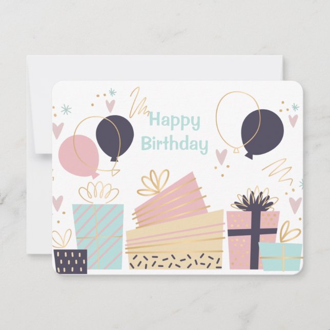 hand plockade-födelsedagskort  inbjudningar (Framsida)