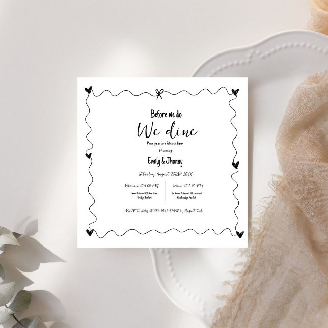 Hand plockade före middagen för minsåterkallning inbjudningar (Skapare uppladdad)