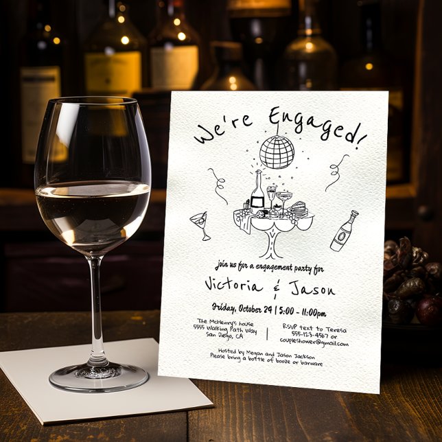 Hand plockade förlovningsfest inbjudningar (Skapare uppladdad)