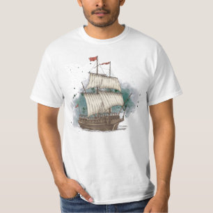Hand plockade Frakt i kupongvåg i Stänk-bakgrunden T Shirt