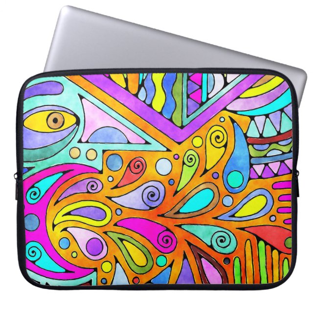 Hand plockade från EDDArt - Blah Blah Blah 1 Laptop Fodral (Framsidan)