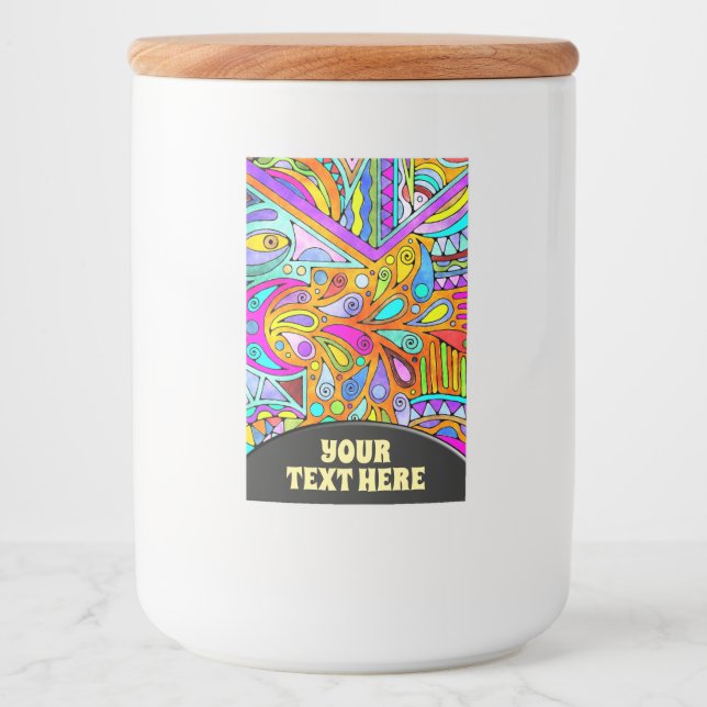 Hand plockade från EDDArt - Blah Blah Blah 1 Mat Etikett (Framsida)