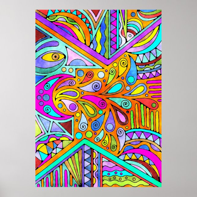 Hand plockade från EDDArt - Blah Blah Blah 1 Poster (Framsidan)