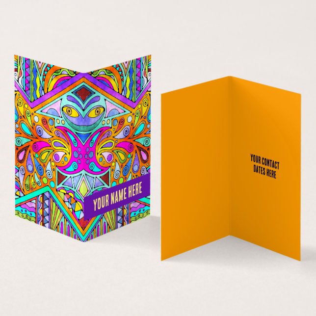 Hand plockade från EDDArt - Blah Blah Blah 1 Visitkort (In- och utsida)