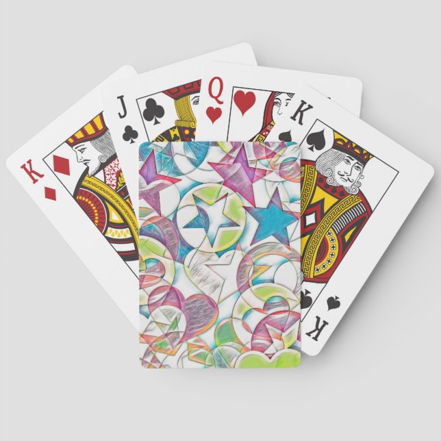 Hand plockade från EDDArt - stjärnor och öron 1 Casinokort (Baksidan)
