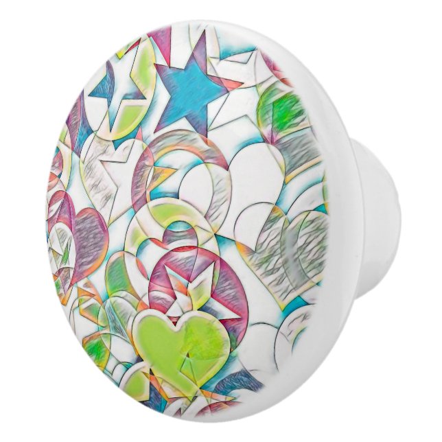 Hand plockade från EDDArt - stjärnor och öron 1 Knopp (Höger)